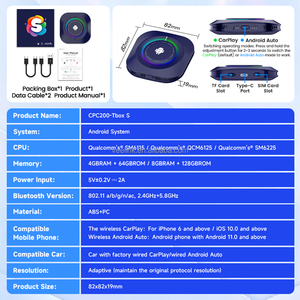 Luce a Led nuovo sistema Android Carlink Kit Tbox S2p 4g 64gb Smart Video Ai Box Car Play Tv Mate SM6115 Carplay Dongle Wireless Carplay