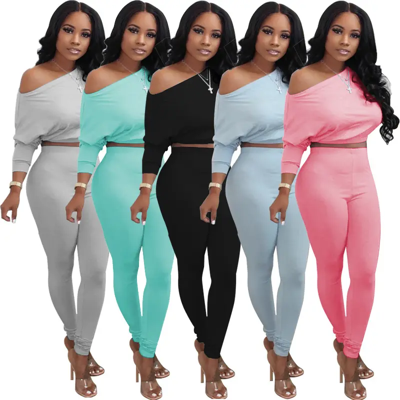 Fall Solid Color Long Sleeve 2 Piece Set Women Two Piece Set Women Clothing