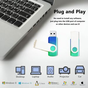 批发散装10包USB 2.0旋转设计闪存驱动器8GB容量笔式渐变颜色64gb 256GB数据存储盒 - Product Image 6