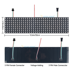 ไฟ LED ดิจิตอลแบบปรับได้ WS2812B แผงไฟ WS2812แผงวงจรแบบปรับได้โมดูลเมตริกซ์หน้าจอ5V 8X32 - Product Image 2