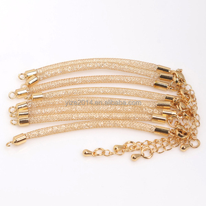 Shinning Cubic Zirconia Mesh Cord Bracelet Gold Plated Embedded Crystal Mesh Thread Bracelet <strong>String</strong> Bracelet Lobster <strong>Clasp</strong> - Product Image 3