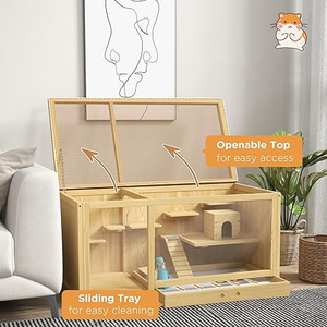 <span class=keywords><strong>Cage</strong></span> à <span class=keywords><strong>hamster</strong></span> en bois, habitat de <span class=keywords><strong>hamster</strong></span> nain multicouche, centre d'activités avec plateau coulissant, balançoire, échelle, dessus ouvrable - Product Image 5