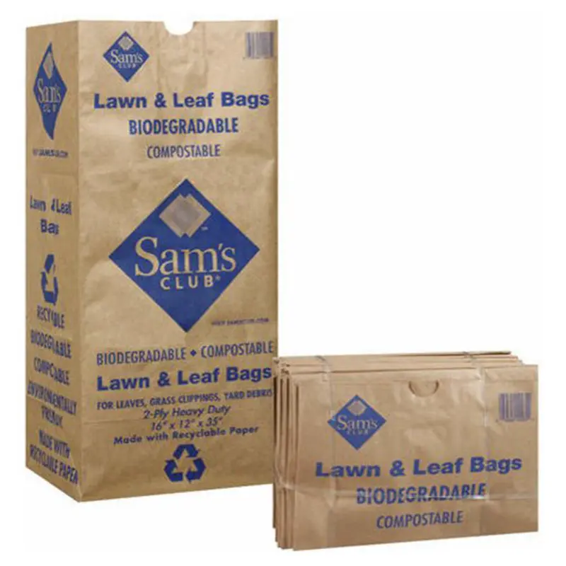 Китайский производитель, большой коричневый бумажный пакет для газона и листьев, герметичные полимерные мешки для мусора с влажными отходами