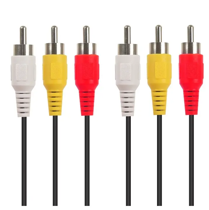 3RCA to3RCA 3R TO 3R AV male to male RGB cable for VCR DVD