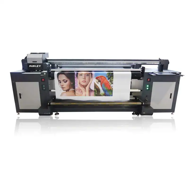 Impressora uv de parede, 1.8m de largura audley uv máquina da impressora para papel de parede adesivo de vidro de madeira