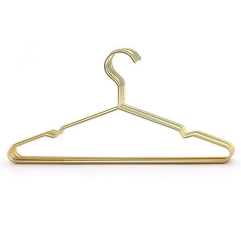 LEEKING Wholesale custom high quality simple tinsel rose gold garment display with clip hanger