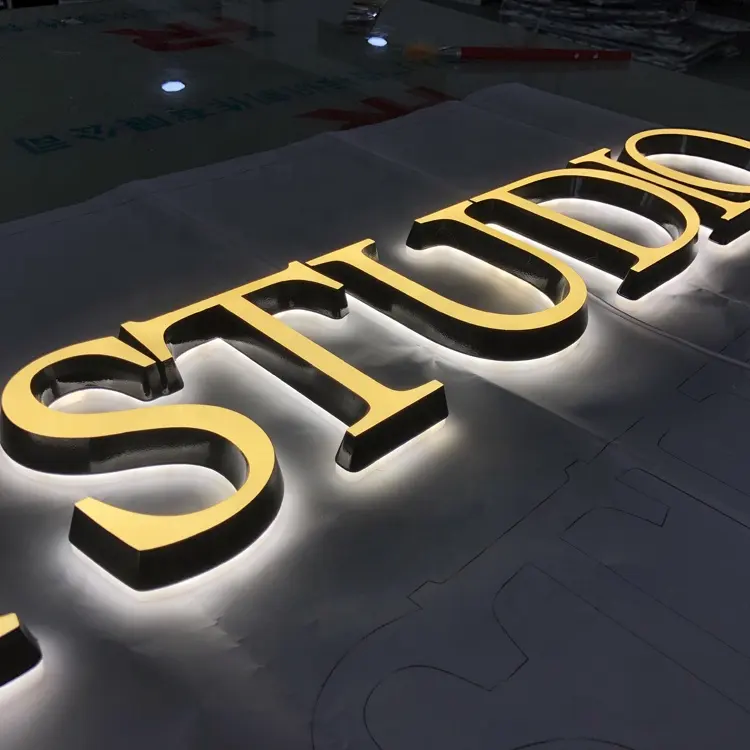 Advertising light up letter signage custom metal acrylic led backlit letters logo shop acrylic sign 3d letters
