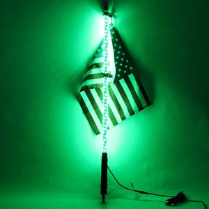 1 adet RGB kovalayan LED 3ft anten kırbaç ışık bayrağı ve uzaktan kumanda 300 LED bayrak direği lamba APP uzaktan kumanda için kamyon ATV UTV - Product Image 4