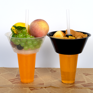 كوب بلاستيكي للاستخدام مرة واحدة مع وعاء للوجبات الخفيفة 2 في 1، كوب من البولي بروبيلين للمشروبات والوجبات الخفيفة مناسب للهوت بوت وشاي الحليب والوجبات الخفيفة المثلجة - Product Image 6