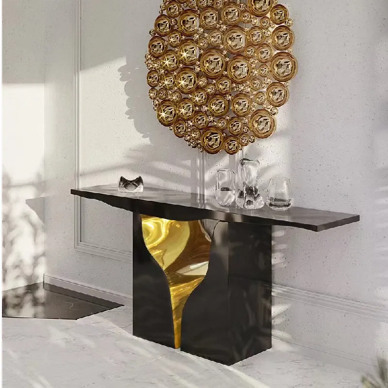 İtalyan Minimalist tasarım sundurma masa tasarımcısı konsol masa ev dekorasyon