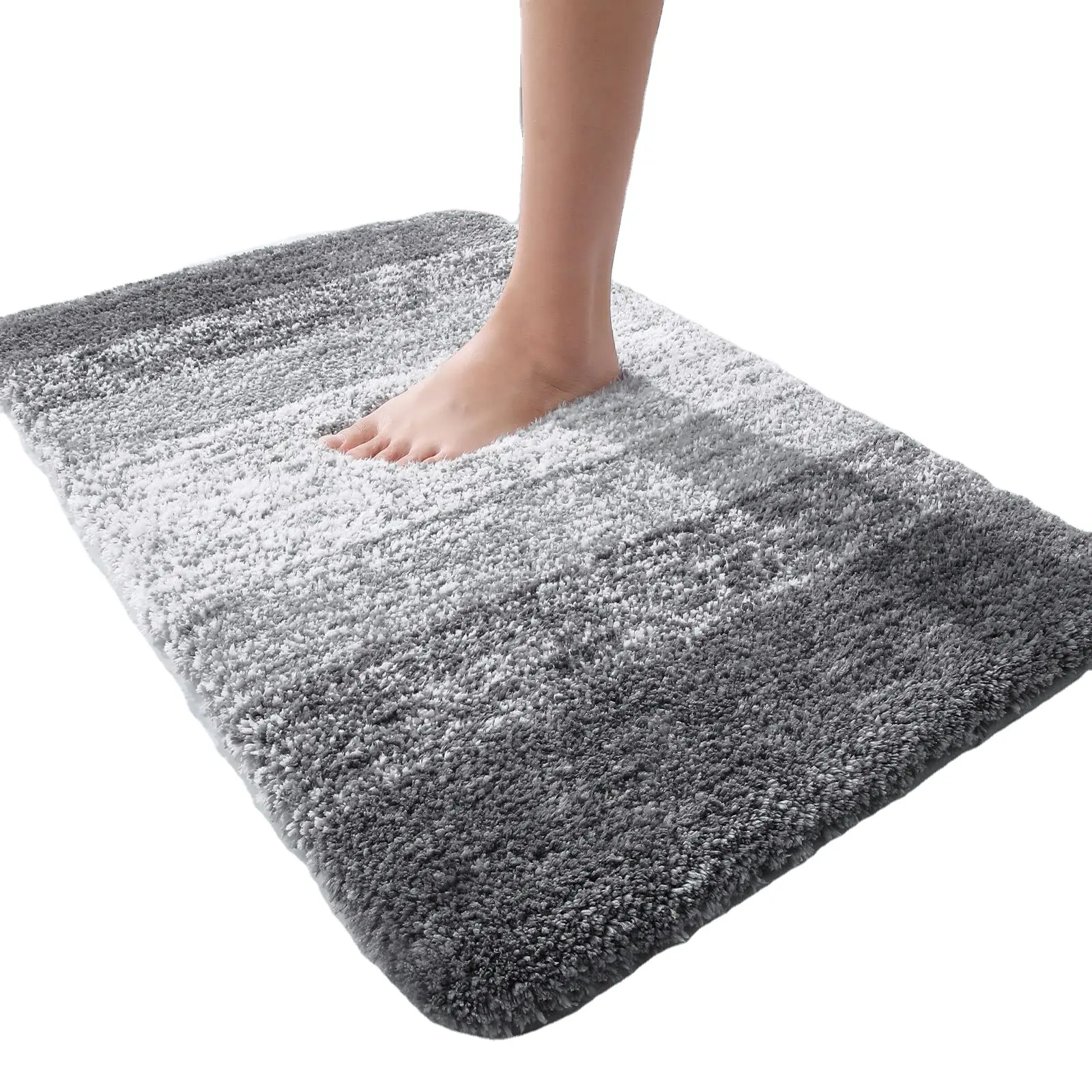 2023 tapis de bain absorbant doux de luxe vente d'usine tapis de bain shaggy en microfibre douce tapis coloré antidérapant TPR tapis de sol inférieur