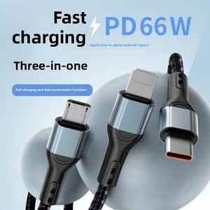 สายดาต้า2-in-1ขายดีโทรศัพท์มือถือ3-in-1ชาร์จเร็วการส่งข้อมูลเหมาะสำหรับโทรศัพท์ทุกประเภทสำหรับการเดินทาง - Product Image 3