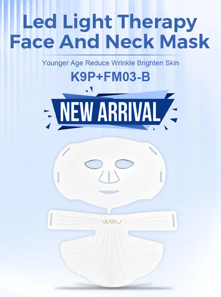 Мягкая портативная светодиодная маска для лица и шеи, 4 вида цветов 450 630, 850 нм, красная фотонная терапия, маска для ухода за кожей лица