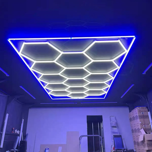 Пользовательские RGB шестиугольные сотовые светильники модульные шестиугольные сотовые светодиодные фонари для автомастерских - Product Image 4