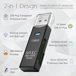 USB 3.0 Micro-SD-Kartenleser 5 Gbit/s 2-in-1-SD-Kartenleser zum USB-Adapter-Kartenleser für SDXC SDHC MMC - Product Image 5