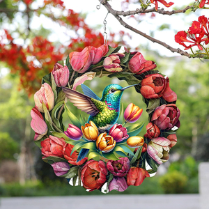 สปินเนอร์ลม3D กลางแจ้งขนาด10นิ้วของตกแต่งสวนแบบแขวนด้วยเหล็กและเหล็กรูปนกกังหันลม - Product Image 4