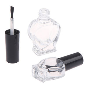 OEM 5ml 10ml 15ml ריק לב שקוף זכוכית לק שמן בקבוק Refillable כובע עם מברשת מיכל קוסמטי