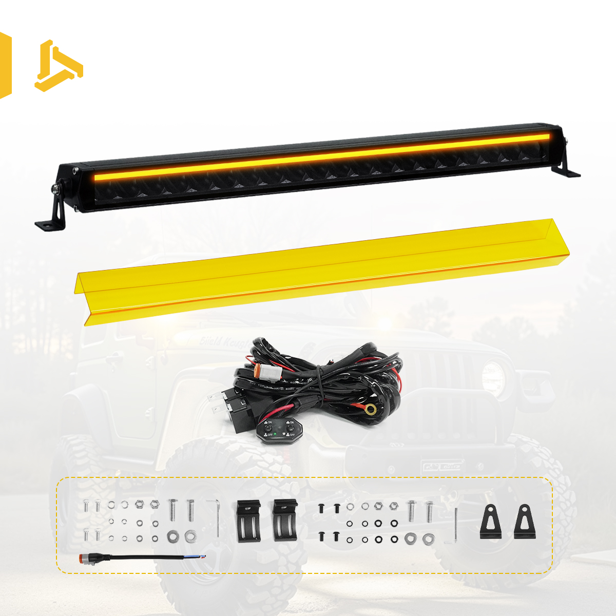 Kit de barre lumineuse (couvercle jaune + faisceau de câbles)