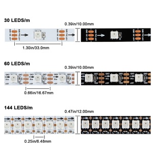 Rüya renk DC5V WS2812 LED şerit Fielxible piksel LED bant adresli RGB WS2812B LED şerit - Product Image 2
