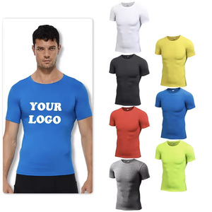 Yüksek kaliteli çabuk kuruyan spor stil 85% Polyester 15% Spandex karışık erkek Tshirt kendi markanızı özelleştirmek için logo ekleyebilirsiniz - Product Image 1