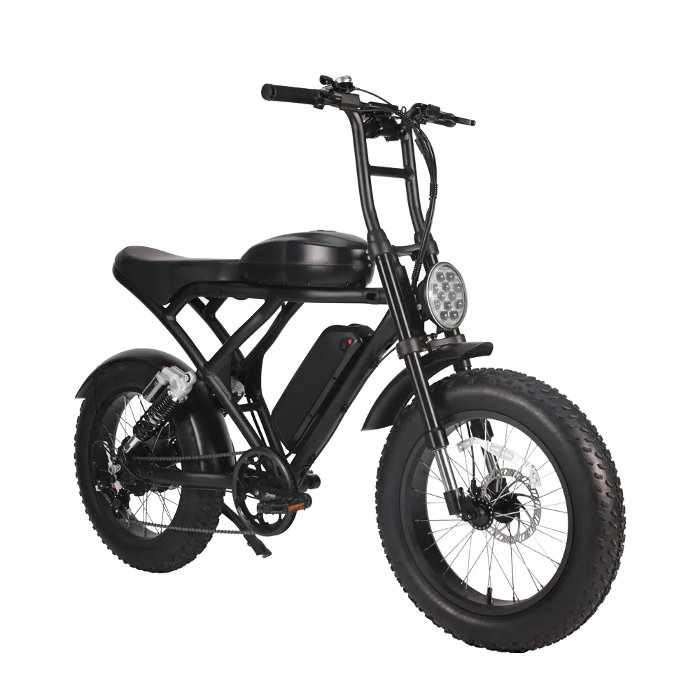 Eu Usa Magazijn Ebike Aluminium Frame Dikke Band Elektrische Fiets 7 Speed Ebike Fat Bike Lithium Batterij Elektrische Fat Band Fiets