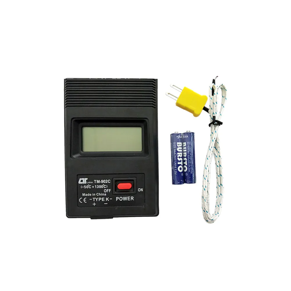 Termometer Digital LCD tipe K, pengukur suhu TM-902C, 1300 termokopel