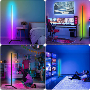 モダンなミニマリストLED RGBフロアランプ雰囲気色変化コーナーライトスマートゲーム用 & 部屋用アプリコントロール - Product Image 6