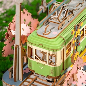 Robotime Rolife木制工艺品制造商供应商手工礼品DIY模型套件TGS02樱花之旅3D木制拼图 - Product Image 5