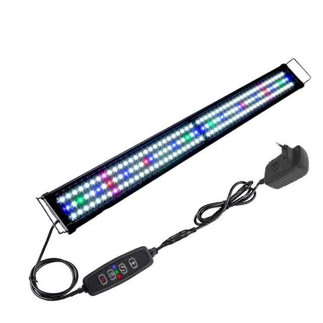 Lumière d'aquarium LED à spectre complet 6W 12W 18W 25W 30-90cm avec support extensible WRGB 7 Modes contrôleur de synchronisation lumière d'aquarium