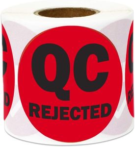 カスタムサーマルプリントラベル1インチラウンド接着剤QC検査ラベルQC合格ラベル配送包装紙ステッカーロール - Product Image 5