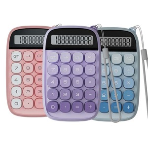 Temel fonksiyon masaüstü renkli hesap 10 haneli büyük LCD ekran hesap çift güç el günlük ve temel ofis için - Product Image 2