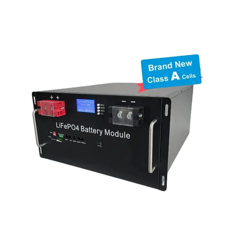 การตรวจสอบอัจฉริยะพร้อม10KW 5KW BMS แบบปรับแต่งได้แบตเตอรี่48โวลต์100AH แบตเตอรี่ LiFePO4 48โวลต์200AH LiFePO4 48โวลต์