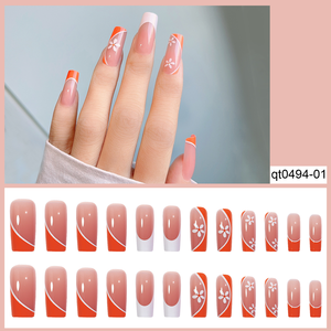 Neissry 24 adet/kutu basın çivi dekorasyon yapay tırnaklar ABS malzeme üzerinde herhangi bir tutkal basın olmadan yeniden - Product Image 5