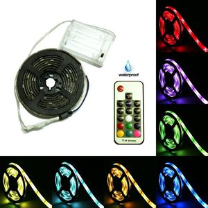 Battery <strong>Led</strong> Strip IP65 2m/1m/0.5m 5050 SMD RGB <strong>LED</strong> Flexible Strip <strong>Tape</strong> with Battery Box - Product Image 2