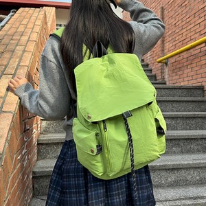 BESTELLA Casual Lightweight <strong>Nylon</strong> Backpack Soft Solid Color <strong>String</strong> Closure Drawstring Durable Daily Use Unisex Student Backpack - Product Image 6
