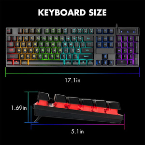 Gaming <strong>Keyboard</strong> and <strong>Mouse</strong> Combo RGB LED Backlit Metal USB Wired <strong>Keyboard</strong> with 104 Key for <strong>Computer</strong> PC/Laptop - Product Image 3
