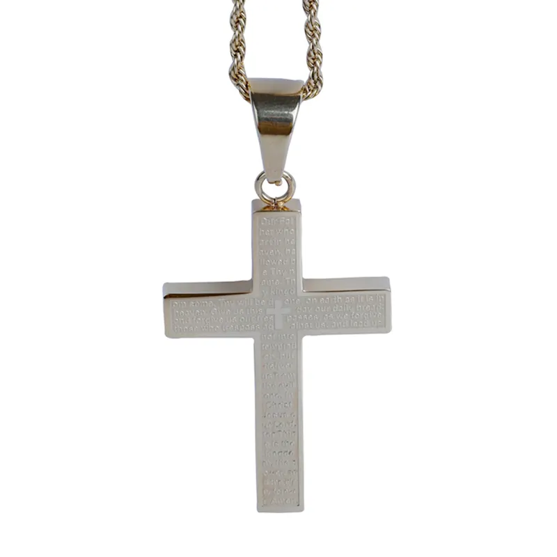 Gioielli Religiosi Semplice Croce Pendente in Oro di Disegno in Acciaio Inox Pendenti in Bianco per Monili Che Fanno