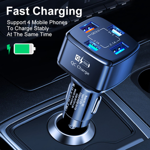 Basic QC3.0 2.1A Cargador de cuatro puertos Compatible con la mayoría de los dispositivos Salida de 15W 12V-24V Amplio voltaje ABS Ignífugo Pedido a granel - Product Image 2