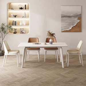 ATUNUS Wholesale Wooden Nordic Dining Tables Modern Living Room Tables Simple Rectangle Dining Room Furniture Slate Top Table - Product Image 2