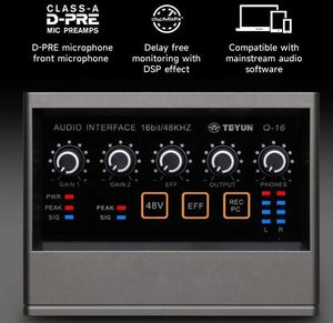 ミニレコーディングUsbオーディオインターフェースポッドキャストマイクミキサープロフェッショナルサウンドカード - Product Image 4