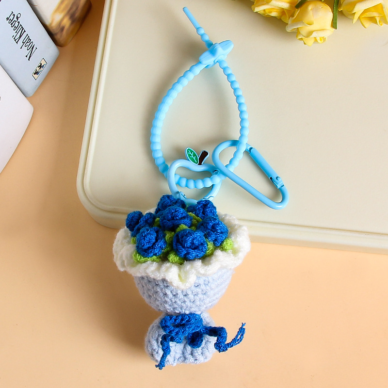 Porte-clés rose bleue