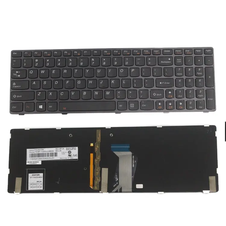 HK-HHT nouveau clavier américain pour Lenovo Ideapad Y580 Y580N Y580NT clavier d'ordinateur portable rétroéclairé