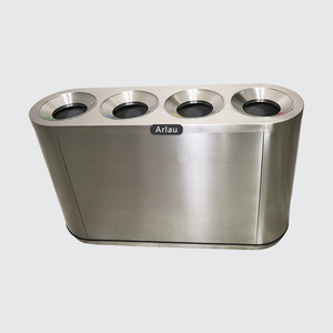 Açık kamu ticari çöp çöp kutusu büyük metal paslanmaz çelik sıralama çöp çöp tenekesi 3 bölmesi geri dönüşüm çöp - Product Image 6
