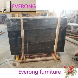 Best Selling Polish Black <strong>Marbre</strong> Golden and White Veins <strong>Sahara</strong> Marmo Aziza Noir Marble Stone Tiles - Product Image 5