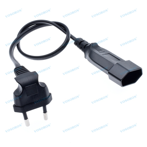 Ab güç adaptör kablosu, 90 derece açılı avrupa yuvarlak 2Pin erkek kadın tak güç kablosu UPS PDU için - Product Image 3