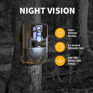Gravador de vídeo 4K real wi-fi à prova d'água com visão noturna, câmera de trilha de vida selvagem e caça com monitor, mais recente de fábrica