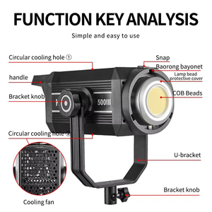 Luz de vídeo LED de 300W Salida continua Soporte tipo U Luz de fotografía de estudio para grabación de transmisión en vivo Espectáculo de belleza - Product Image 6