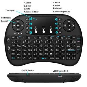 Teclado inalámbrico Surface rgb, miniteclado y teclado air mouse, combinación ergonómica con touchpad para smart tv - Product Image 4