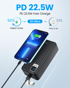 HYTO Power Bank 50000mAh QC3.0 22,5 W PD Cargador rápido de la estación de energía del Banco de energía portátil de gran capacidad de 4 salidas de 3 entradas del cargador rápido de la USB-C - Product Image 4