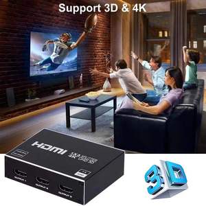 HDMI <strong>Switch</strong> 4K Switcher <strong>3</strong> in <strong>1</strong> Out HD 1080P Video Cable <strong>Splitter</strong> 1x3 Hub Adapter Converter DC 5V Power 1HDMI <strong>INPUT</strong> <strong>Output</strong> LED